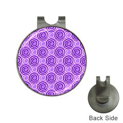 Purple And White Swirls Background Hat Clip With Golf Ball Marker