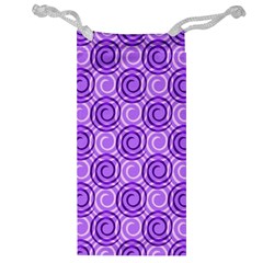 Purple And White Swirls Background Jewelry Bag by Colorfulart23