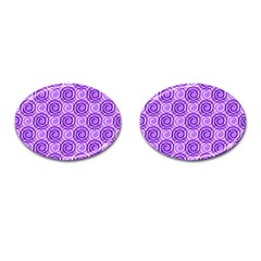 Purple And White Swirls Background Cufflinks (oval)