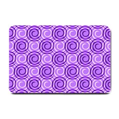 Purple And White Swirls Background Small Door Mat by Colorfulart23