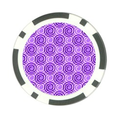 Purple And White Swirls Background Poker Chip