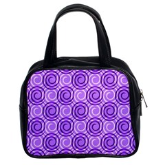 Purple And White Swirls Background Classic Handbag (two Sides)