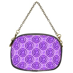 Purple And White Swirls Background Chain Purse (two Sided) 