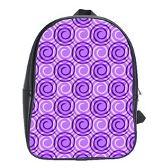 Purple And White Swirls Background School Bag (large)