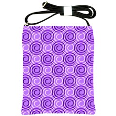 Purple And White Swirls Background Shoulder Sling Bag