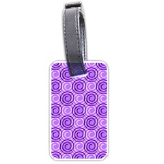 Purple And White Swirls Background Luggage Tag (one Side)