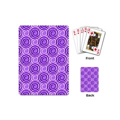 Purple And White Swirls Background Playing Cards (mini) by Colorfulart23