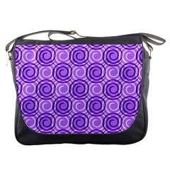 Purple And White Swirls Background Messenger Bag