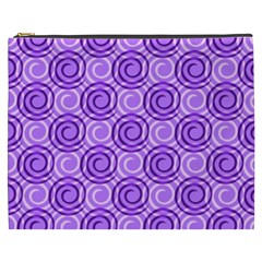 Purple And White Swirls Background Cosmetic Bag (xxxl)