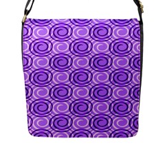 Purple And White Swirls Background Flap Closure Messenger Bag (large)