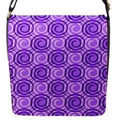 Purple And White Swirls Background Flap Closure Messenger Bag (small)