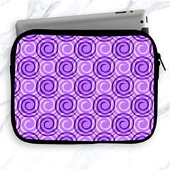 Purple And White Swirls Background Apple Ipad Zippered Sleeve by Colorfulart23