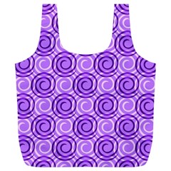 Purple And White Swirls Background Reusable Bag (xl) by Colorfulart23