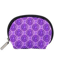 Purple And White Swirls Background Accessory Pouch (small)