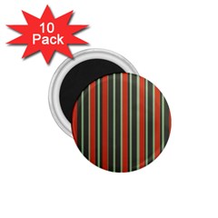 Festive Stripe 1 75  Button Magnet (10 Pack)