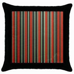 Festive Stripe Black Throw Pillow Case