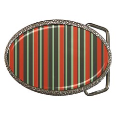 Festive Stripe Belt Buckle (oval)