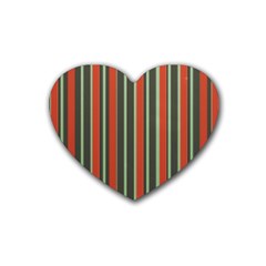 Festive Stripe Drink Coasters 4 Pack (heart) 