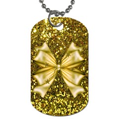 Golden Sequins And Bow Dog Tag (two-sided) 