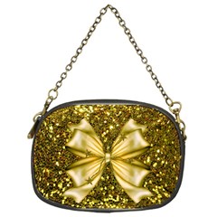 Golden Sequins And Bow Chain Purse (one Side)