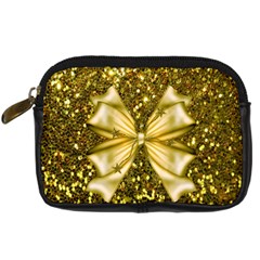 Golden Sequins And Bow Digital Camera Leather Case