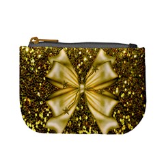 Golden Sequins And Bow Coin Change Purse