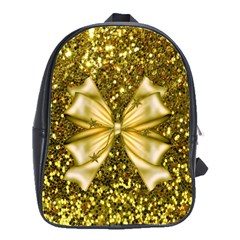 Golden Sequins And Bow School Bag (large) by ElenaIndolfiStyle