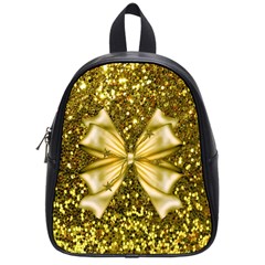 Golden Sequins And Bow School Bag (small)