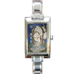 Beware Of Strangers (2) Rectangular Italian Charm Watch