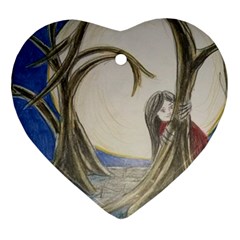 Beware Of Strangers (2) Heart Ornament (two Sides) by MidnightBlueFrog