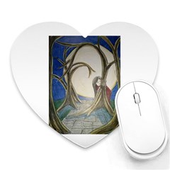 Beware Of Strangers (2) Mouse Pad (heart) by MidnightBlueFrog