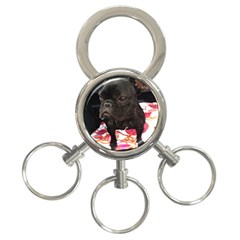 French Bulldog Sitting 3-ring Key Chain