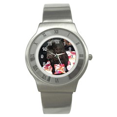 French Bulldog Sitting Stainless Steel Watch (slim)