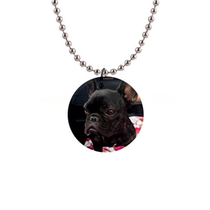 French Bulldog Sitting Button Necklace