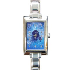 French Bulldog Swimming Rectangular Italian Charm Watch by StuffOrSomething