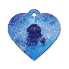 French Bulldog Swimming Dog Tag Heart (one Sided)  by StuffOrSomething