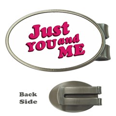 Just You And Me Typographic Statement Design Money Clip (oval) by dflcprints