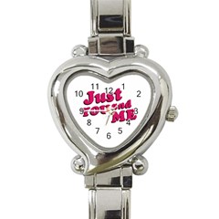 Just You And Me Typographic Statement Design Heart Italian Charm Watch 