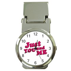 Just You And Me Typographic Statement Design Money Clip With Watch