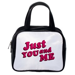 Just You And Me Typographic Statement Design Classic Handbag (one Side) by dflcprints