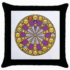 Circle Of Emotions Black Throw Pillow Case by FunWithFibro