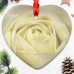  Cream Rose Heart Ornament by Colorfulart23