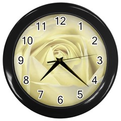  Cream Rose Wall Clock (black)