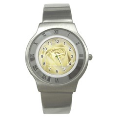  Cream Rose Stainless Steel Watch (slim) by Colorfulart23