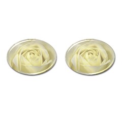  Cream Rose Cufflinks (oval) by Colorfulart23