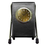 Gold Stationery Holder Clock Front