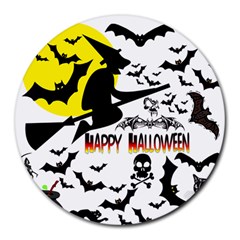 Happy Halloween Collage 8  Mouse Pad (round) by StuffOrSomething