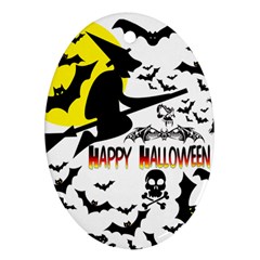 Happy Halloween Collage Oval Ornament