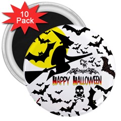 Happy Halloween Collage 3  Button Magnet (10 Pack)