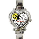 Happy Halloween Collage Heart Italian Charm Watch  Front